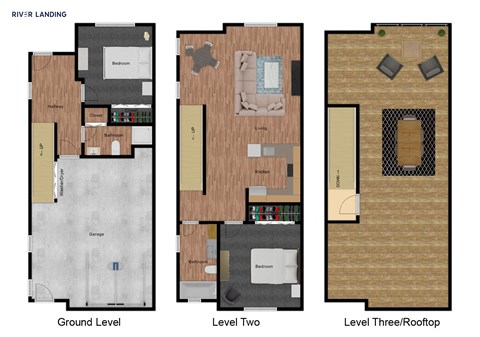 Floor plan for 2 beds, 2 baths, 1124 sqft